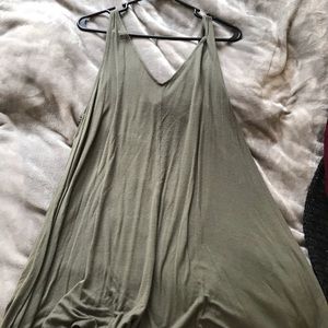 Green V-Neck Dress